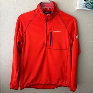 Eddie Bauer First Ascent Long Sleeve 1/4 Zip Brown Thermal Pullover Womens M